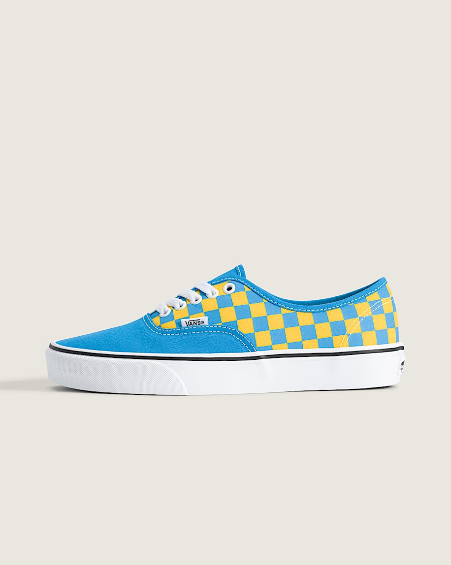 Authentic Shoe VANS Checkerboard Blue  Yellow HERO