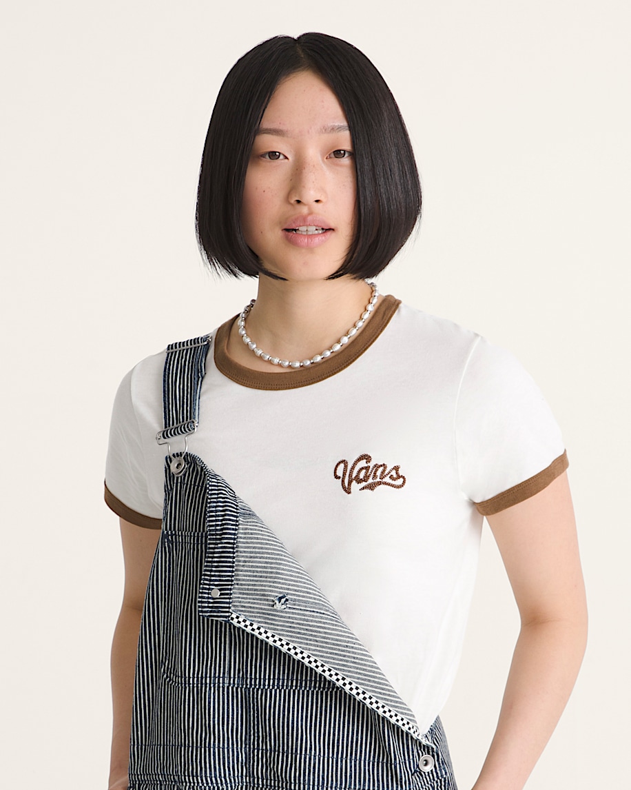 Lefty Script Ringer TShirt VANS Marshmallow White ALT2