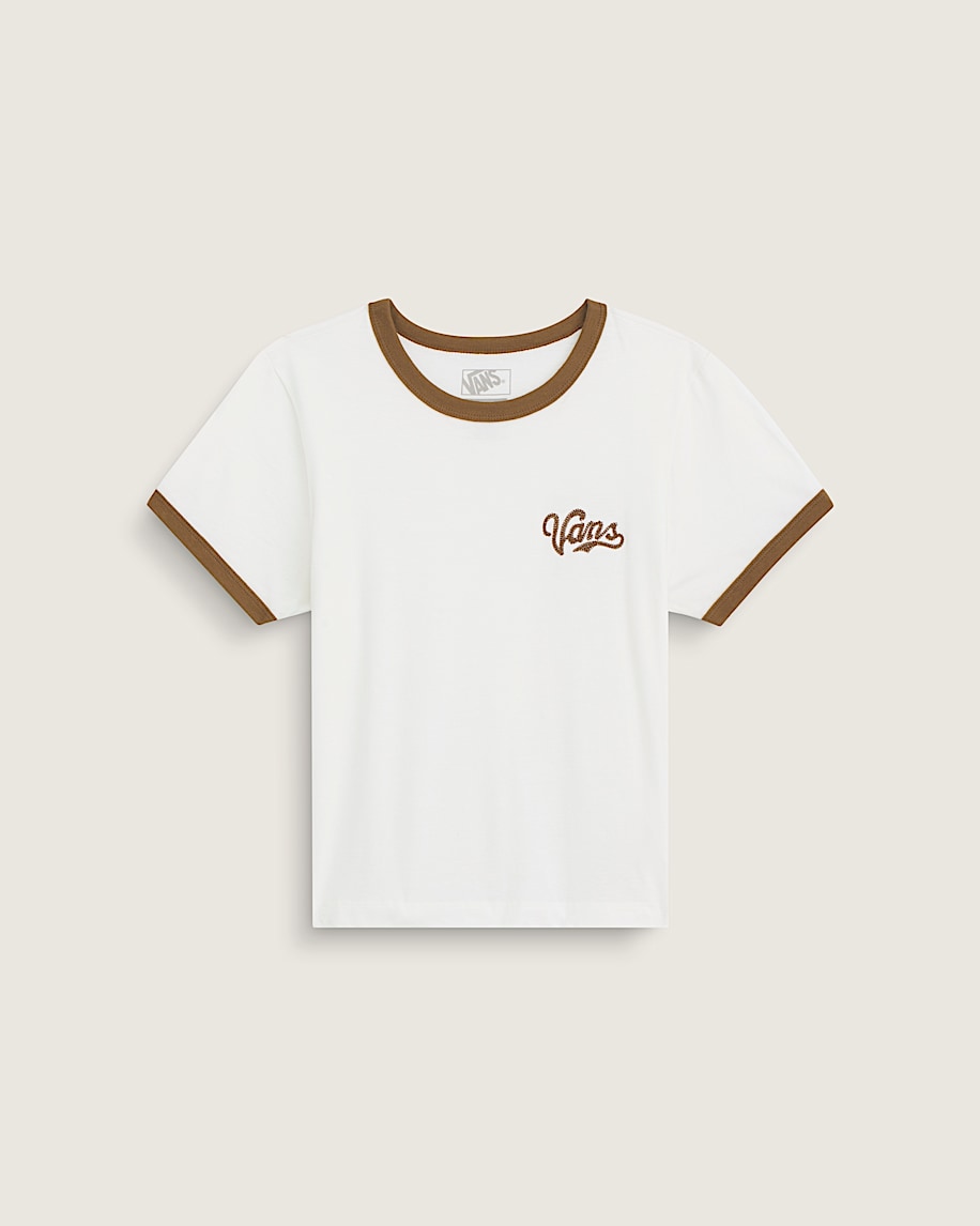 Lefty Script Ringer TShirt VANS Marshmallow White HERO