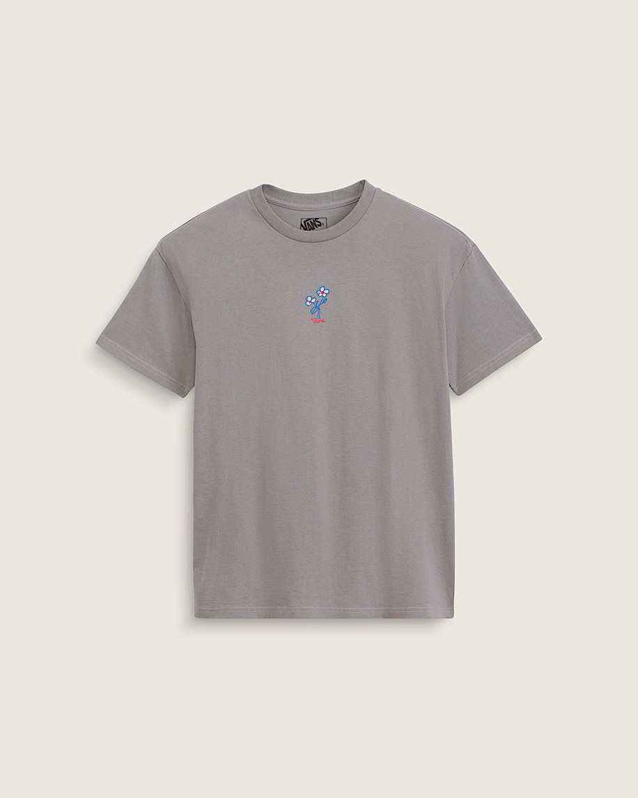 Hand Drawn Floral TShirt VANS Pewter ALT1