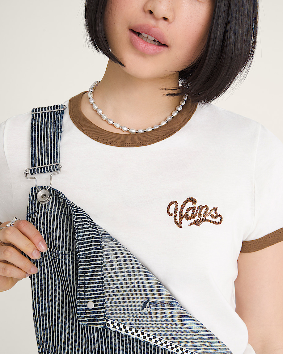 Lefty Script Ringer TShirt VANS Marshmallow White ALT4
