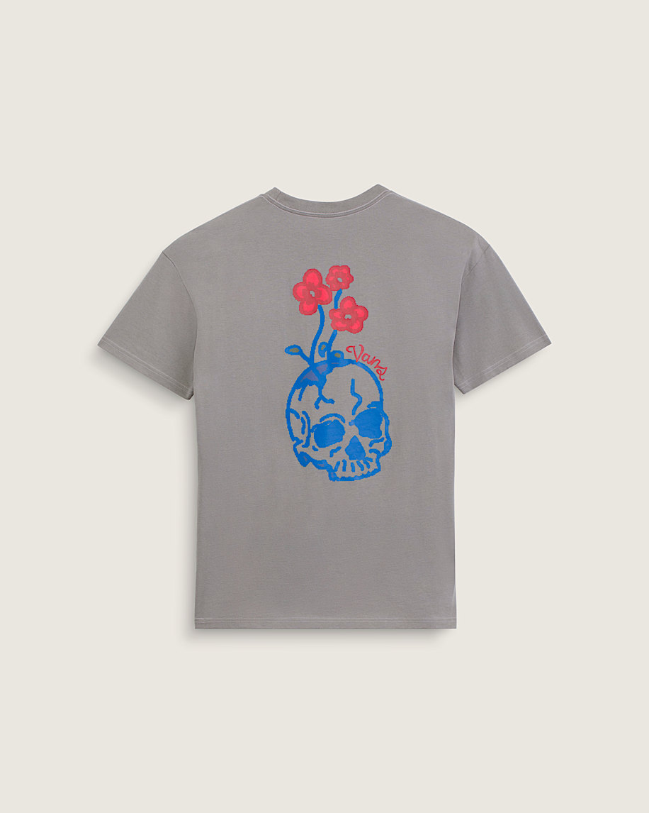 Hand Drawn Floral TShirt VANS Pewter HERO