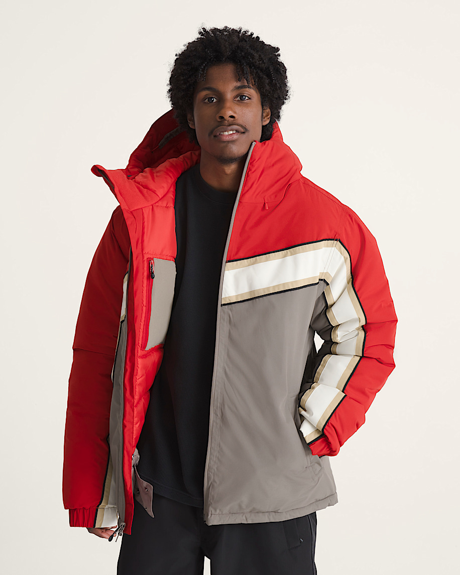 90s Big Block Hooded Puffer Jacket VANS Racing Red ALT2