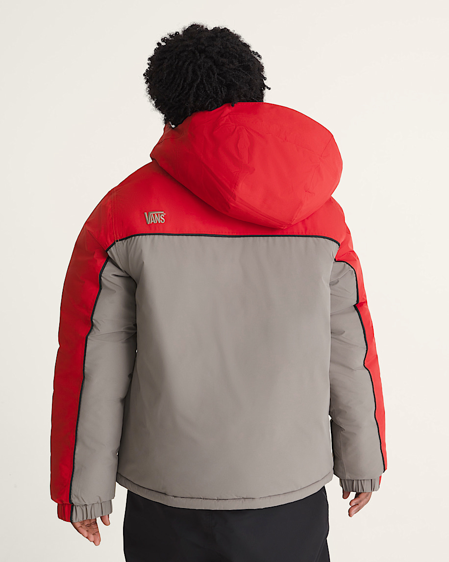 90s Big Block Hooded Puffer Jacket VANS Racing Red ALT3