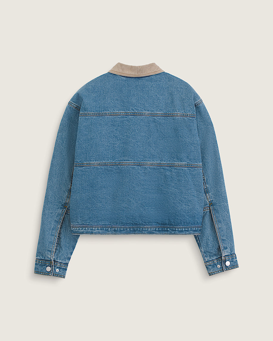 Nicola Cropped Chore Denim Jacket VANS Distressed Stone ALT1