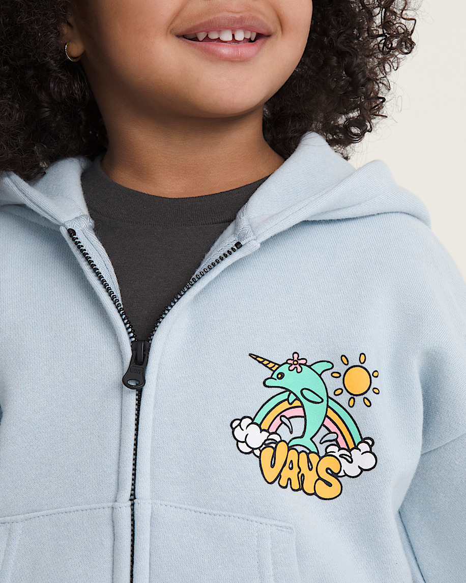 Little Kids Flippercorn Zip Hoodie VANS Soft Slate Blue ALT4