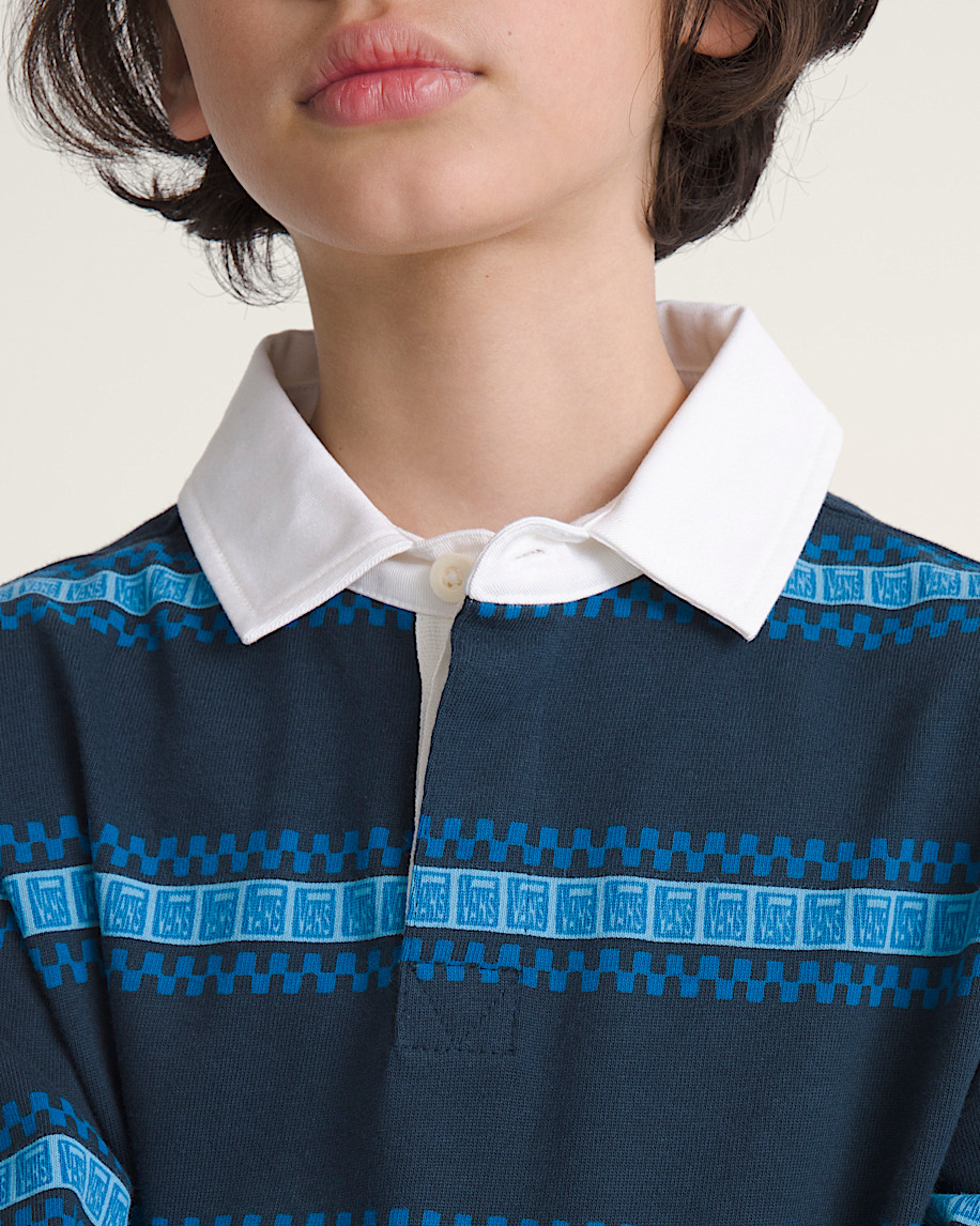 Kids V Rugby Long Sleeve Shirt VANS Dress Blues ALT4