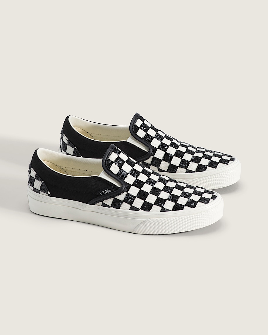 Classic SlipOn Checkerboard Shoe VANS Checkerboard White  Black ALT1