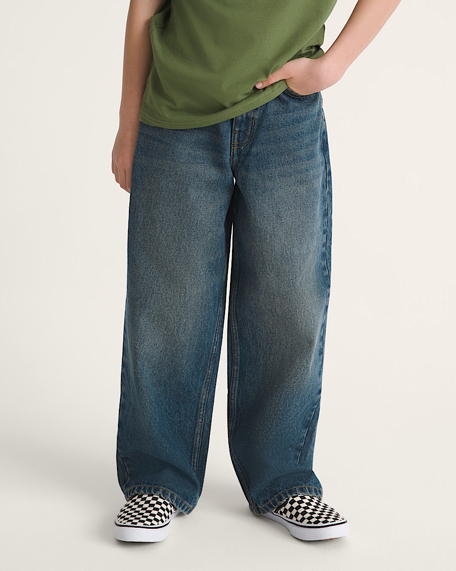 Kids Check5 Baggy Denim Pants VANS Dirty Medium Indigo ALT2