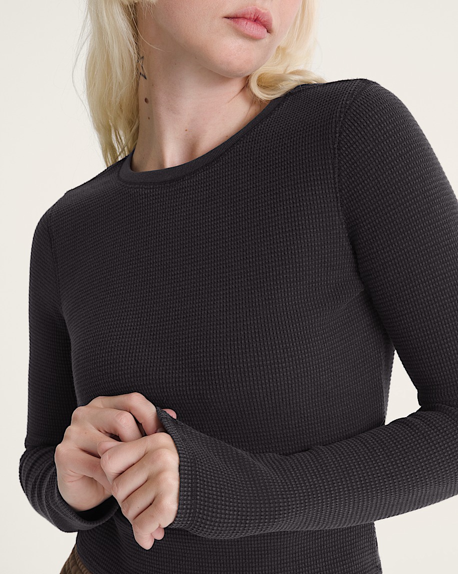 Teri Waffle Long Sleeve Shirt VANS Black ALT4