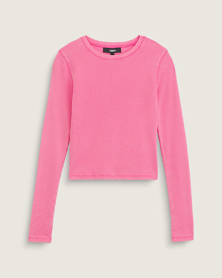 Teri Waffle Long Sleeve Shirt VANS Pink Velvet HERO