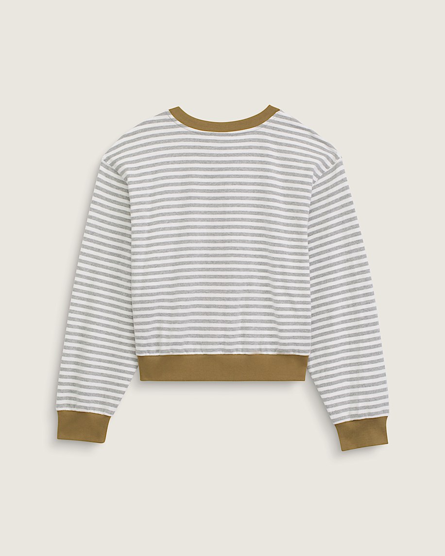 Molly Long Sleeve Henley VANS Marshmallow White  Cement Heather Grey ALT1