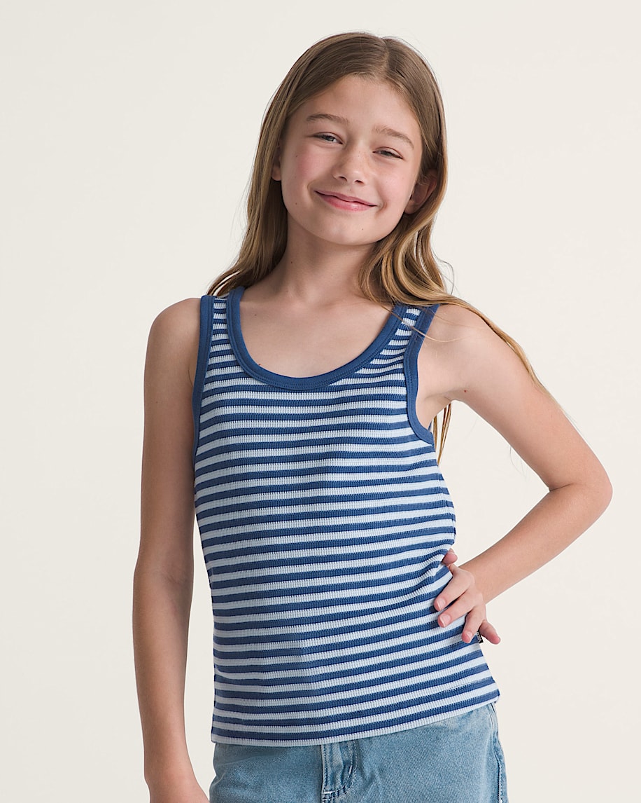 Kids Lily Stripe Tank VANS True Navy Blue ALT2