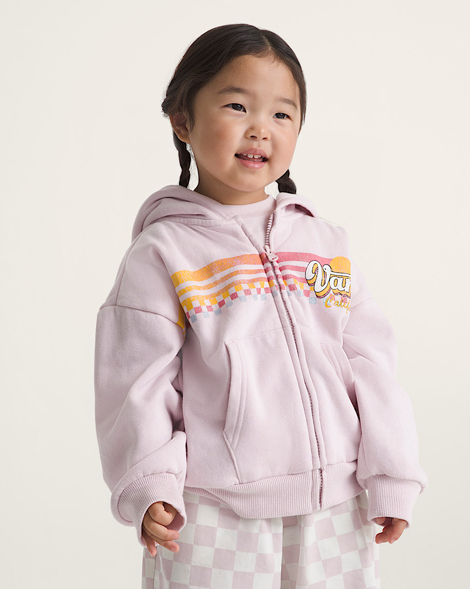Little Kids Vans Sun Zip Hoodie VANS Pale Petal Pink ALT2