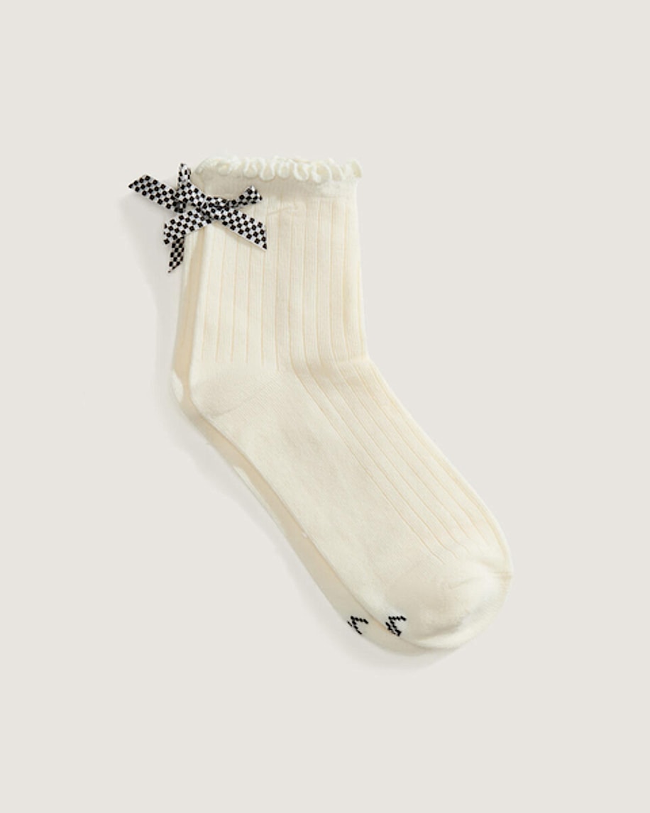 Bow Back Crew Socks VANS Marshmallow Black ALT1