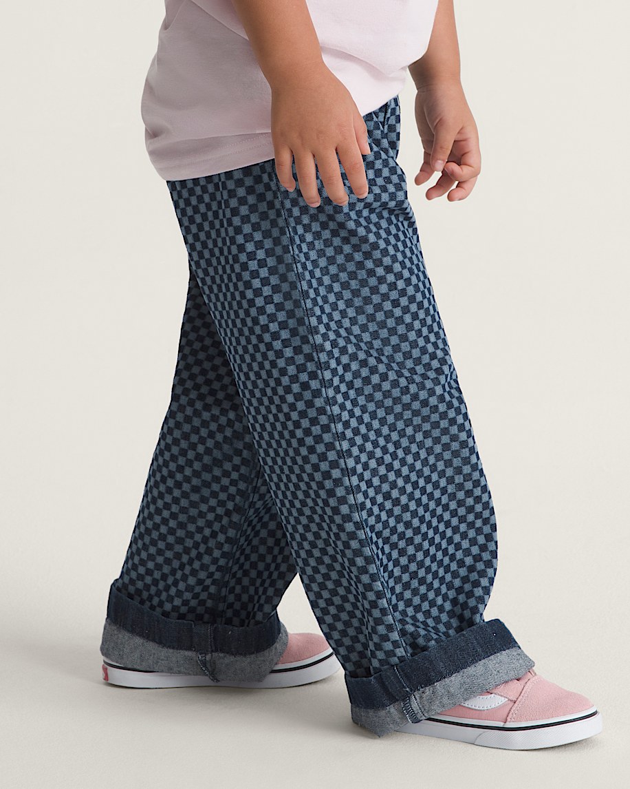 Little Kids Eunice Elastic Denim Pants VANS Dark Rinse ALT5