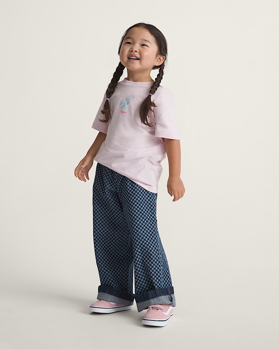Little Kids Eunice Elastic Denim Pants VANS Dark Rinse ALT3