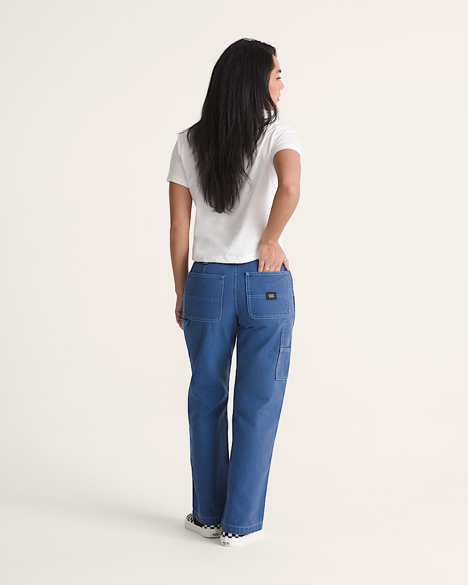Chore Mid Rise Straight Pants VANS True Navy Blue ALT4