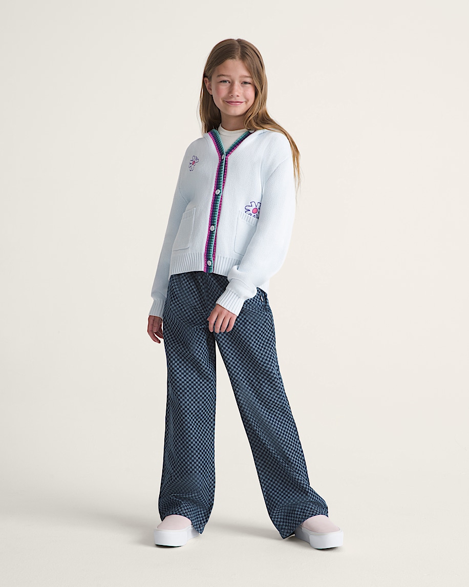 Kids Eunice Elastic Waist Denim Pants VANS Dark Rinse Blue ALT3