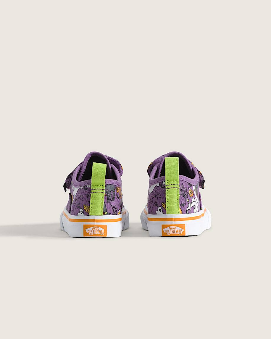Toddler Authentic Elastic V Halloween Shoe VANS Purple  Orange ALT3