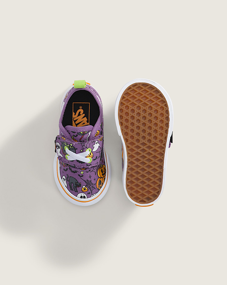 Toddler Authentic Elastic V Halloween Shoe VANS Purple  Orange ALT2