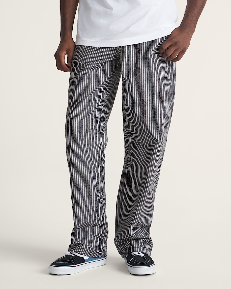 Chore Loose Stripe Denim Pants VANS Black  White ALT2