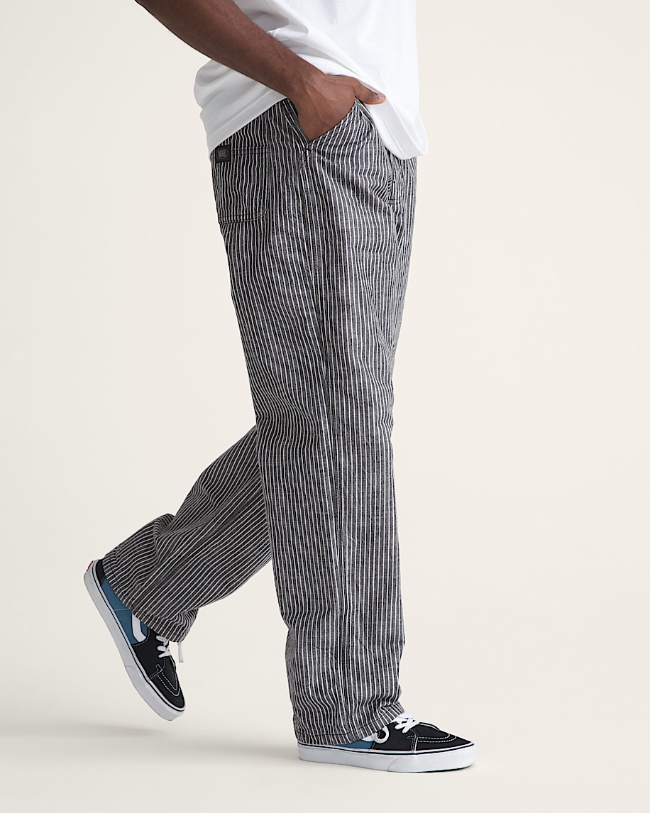 Chore Loose Stripe Denim Pants VANS Black  White ALT5
