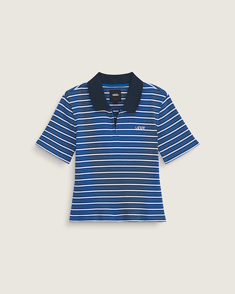 Priscilla Stripe Polo Shirt VANS Classic Blue HERO
