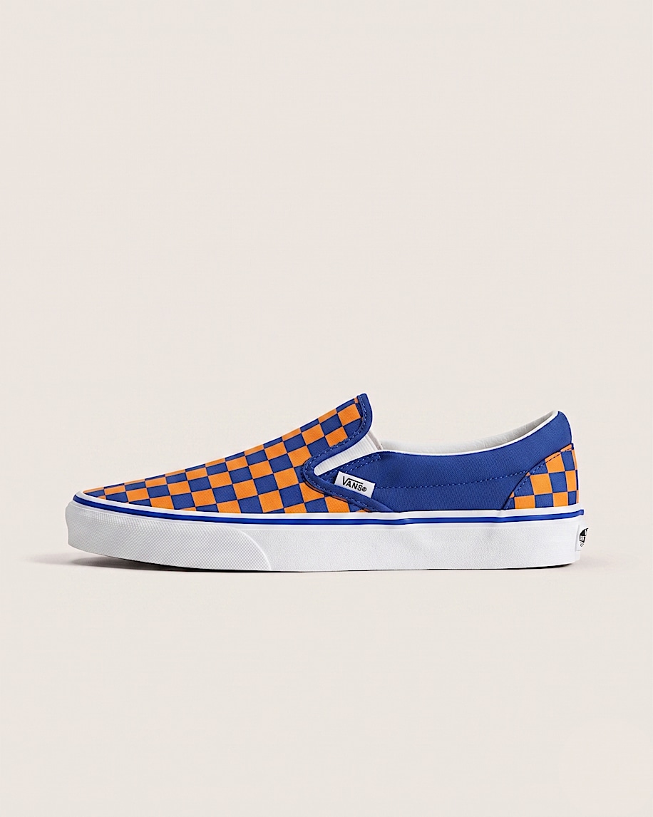 Classic SlipOn Shoe VANS Checkerboard Blue  Orange HERO