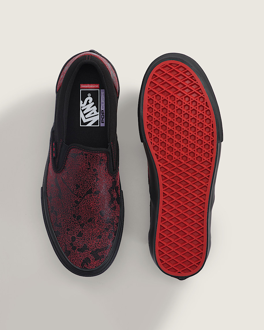 Skate SlipOn Shoe VANS Red  Black ALT2
