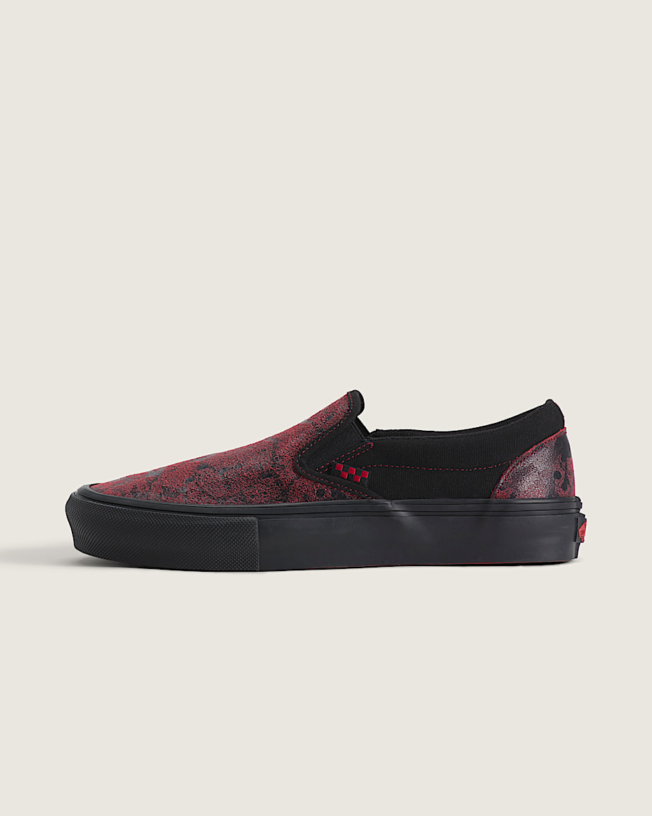 Skate SlipOn Shoe VANS Red  Black HERO