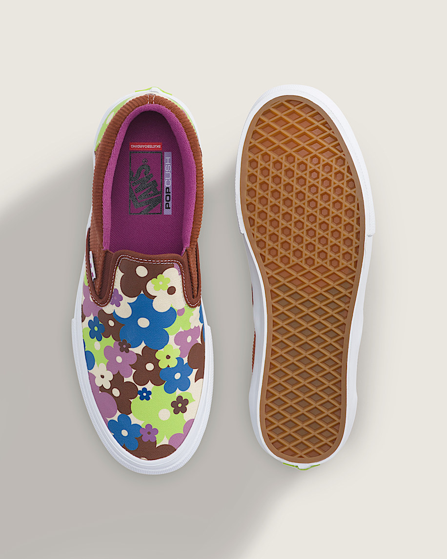 Skate SlipOn Shoe VANS Burgundy Red  White  Green  Blue ALT2
