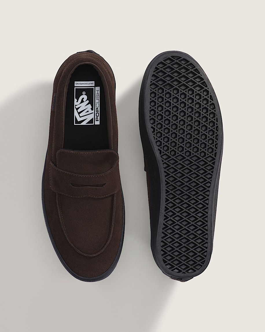 Skate Loafer Shoe VANS Suede Brown  Black ALT2