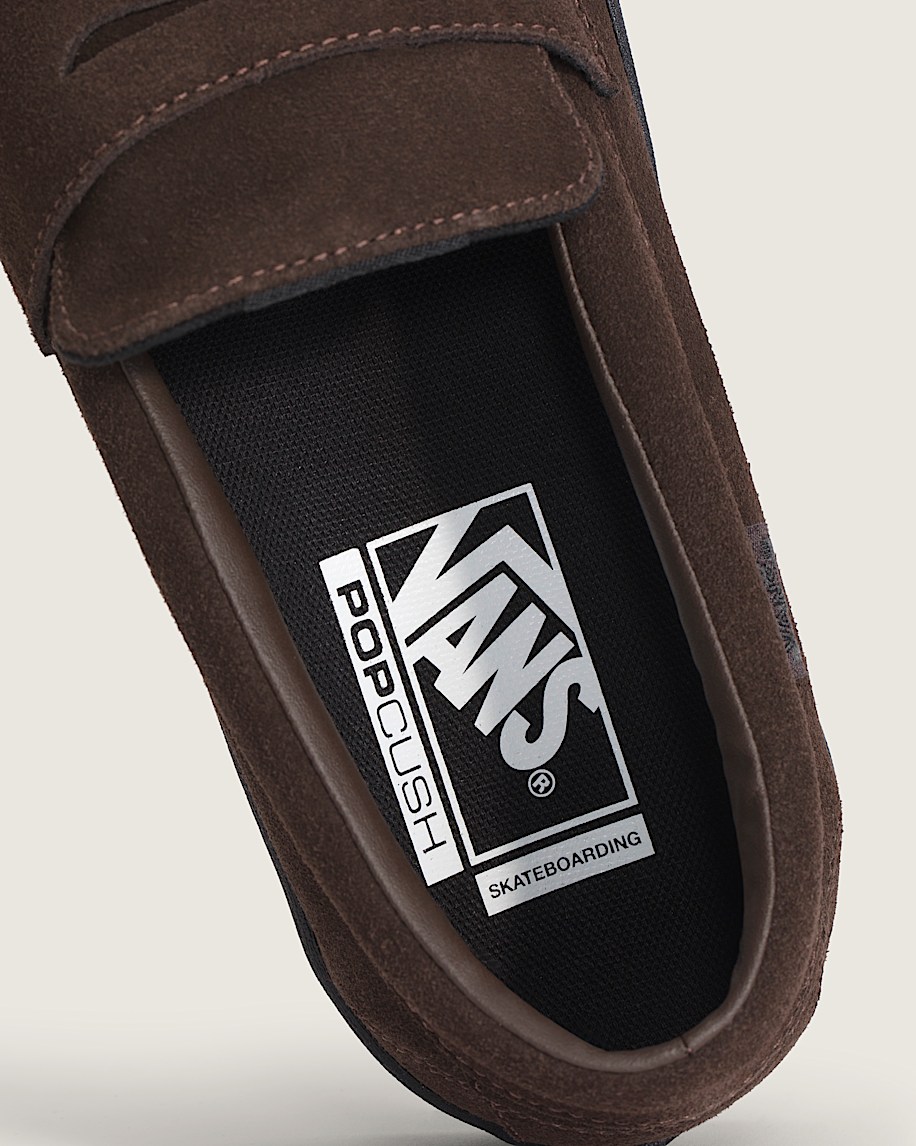 Skate Loafer Shoe VANS Suede Brown  Black ALT4