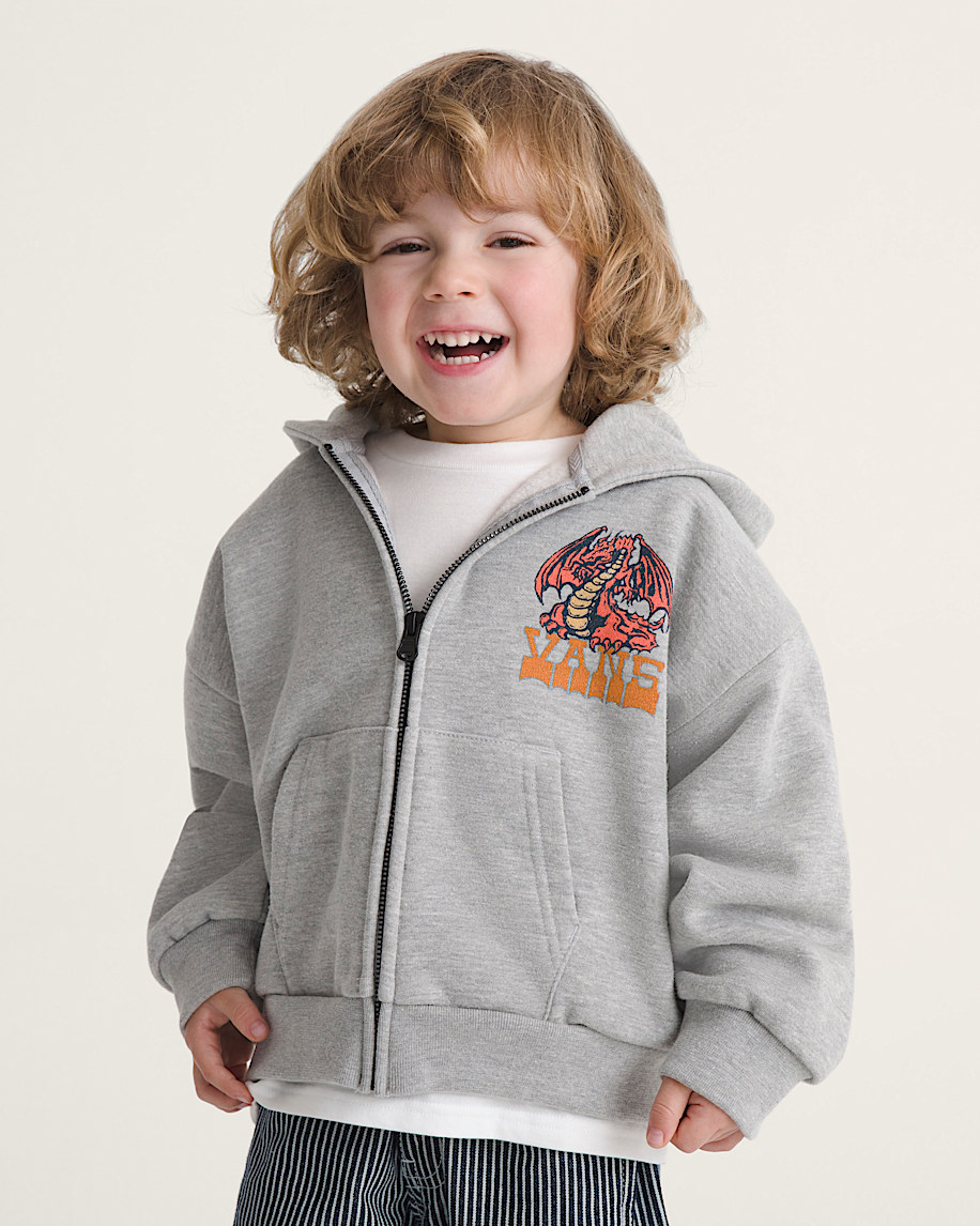 Little Kids Living Legend Zip Hoodie VANS Cement Heather Grey ALT2