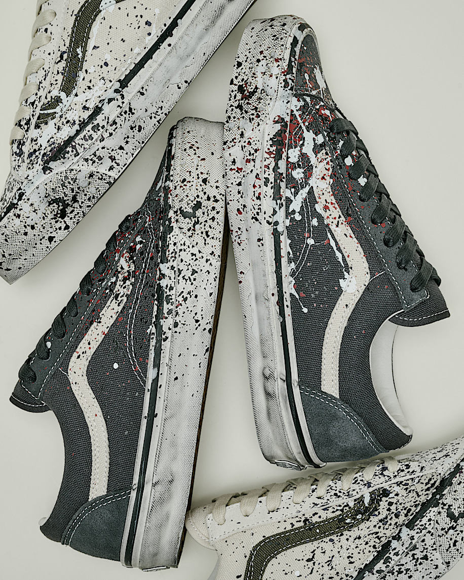 Premium Old Skool 36 Shoe VANS Paint Splatter Charcoal Grey ALT4