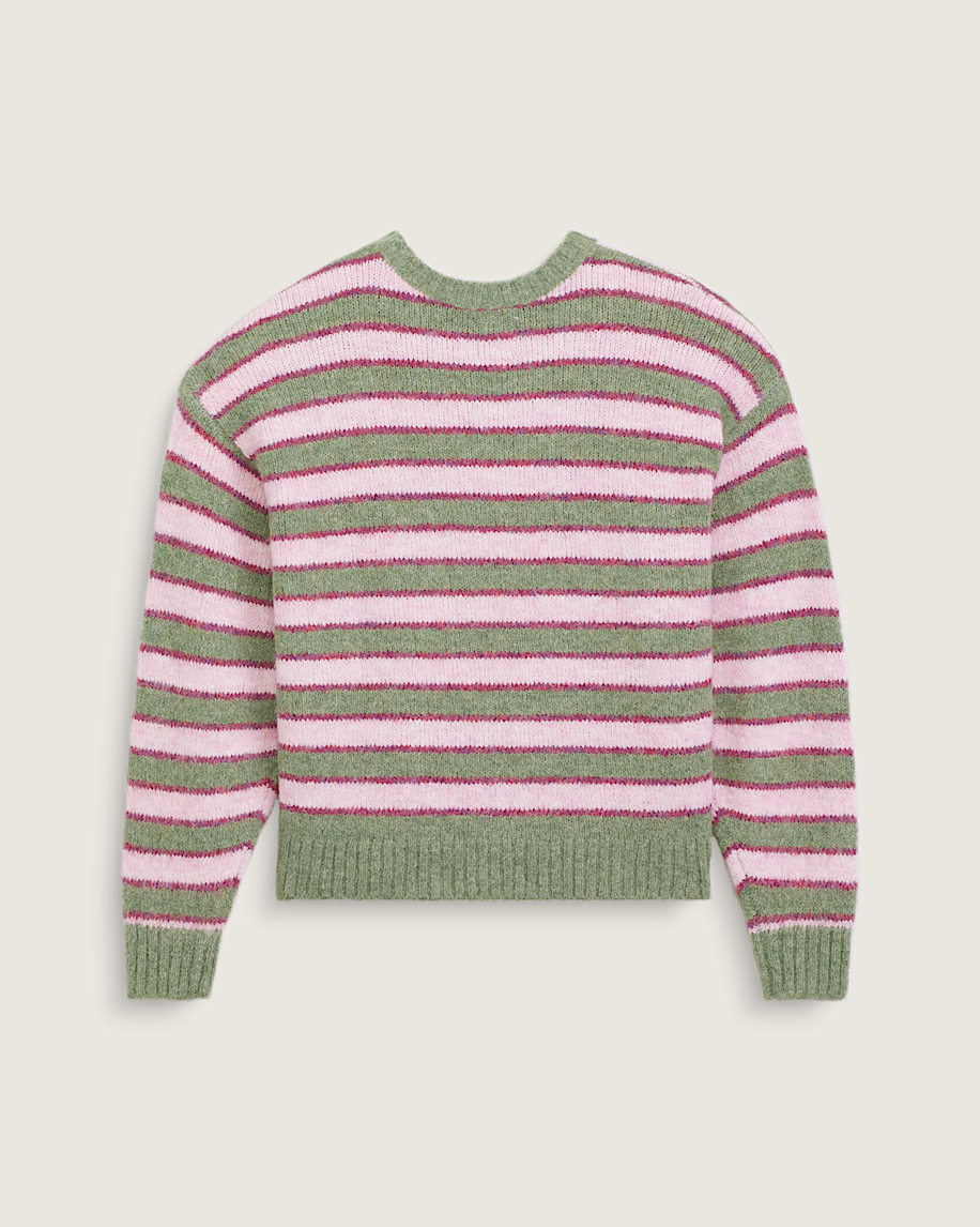Rollins Stripe Sweater VANS Green Balsam  Mystic Mulberry ALT1