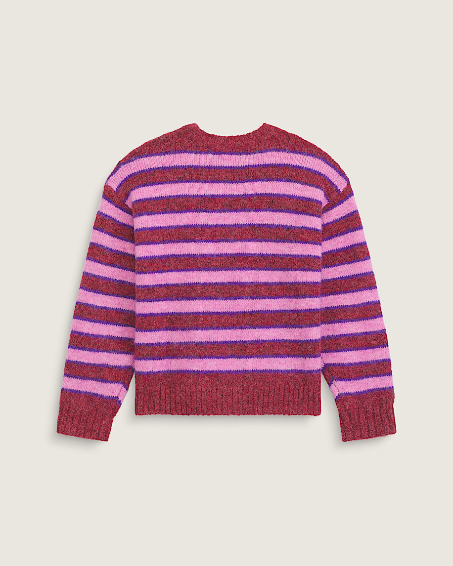 Rollins Stripe Sweater VANS Poppy Ember Red  Purple Licorice ALT1