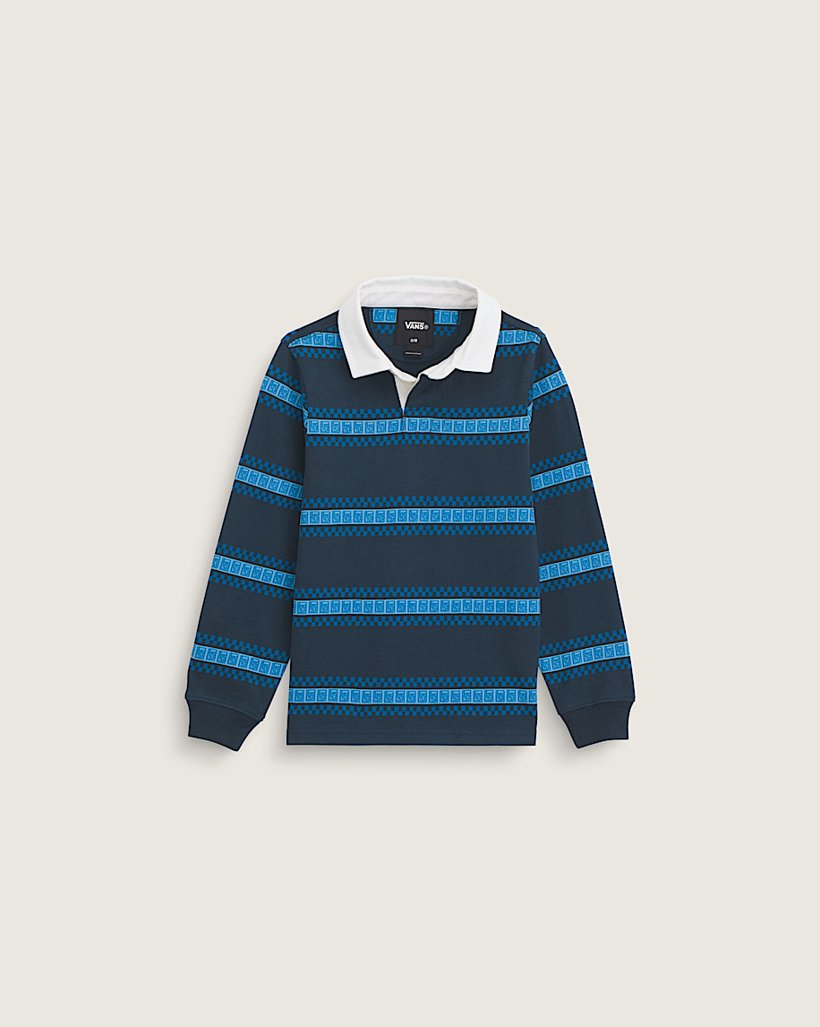 Little Kids V Rugby Long Sleeve Shirt VANS Dress Blues HERO
