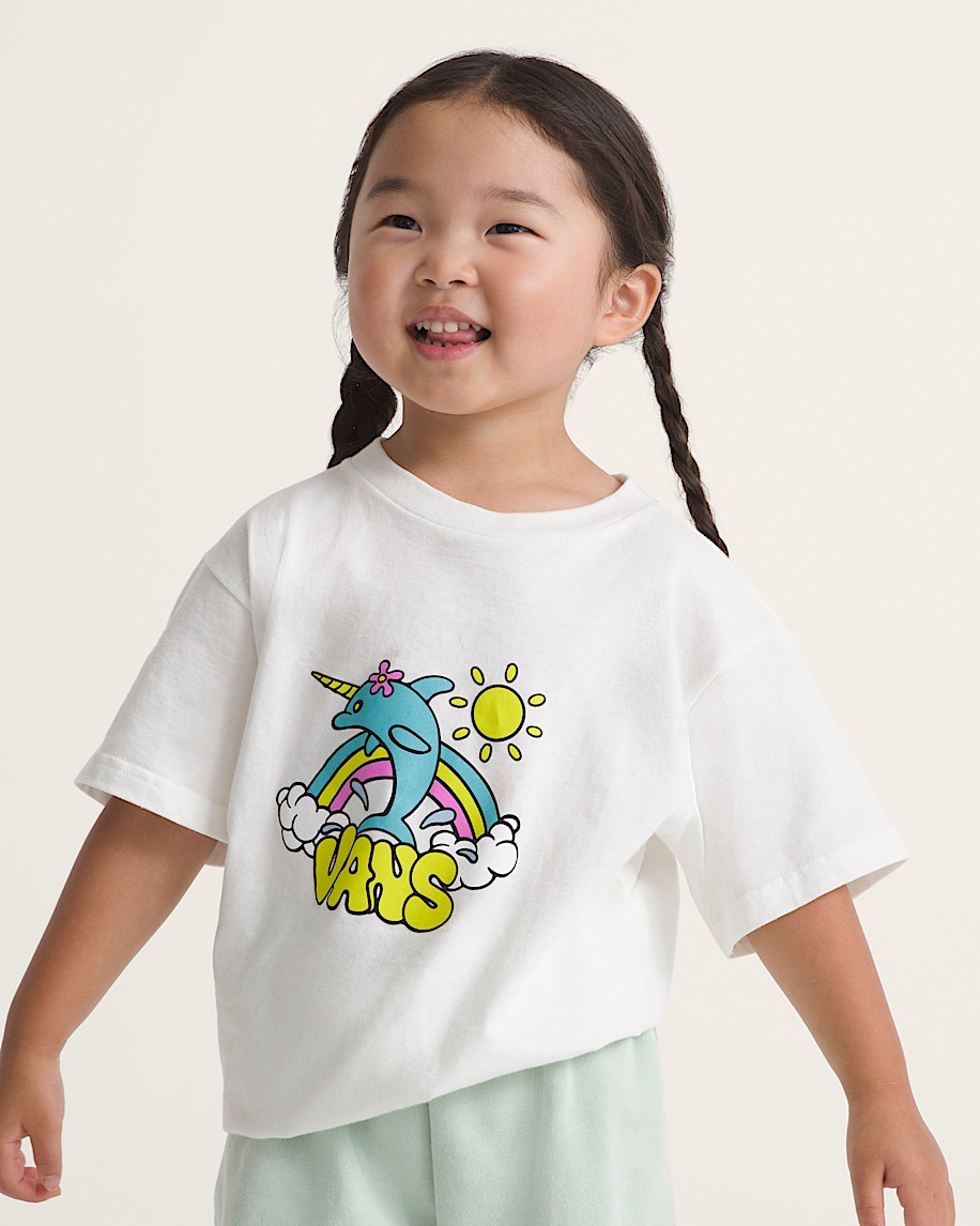 Little Kids Flippercorn TShirt VANS Marshmallow White ALT2