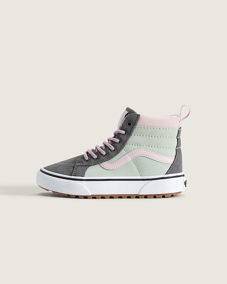 Little Kids Sk8Hi Insulated Shoe VANS Pewter Grey  Dusty Mint Green HERO