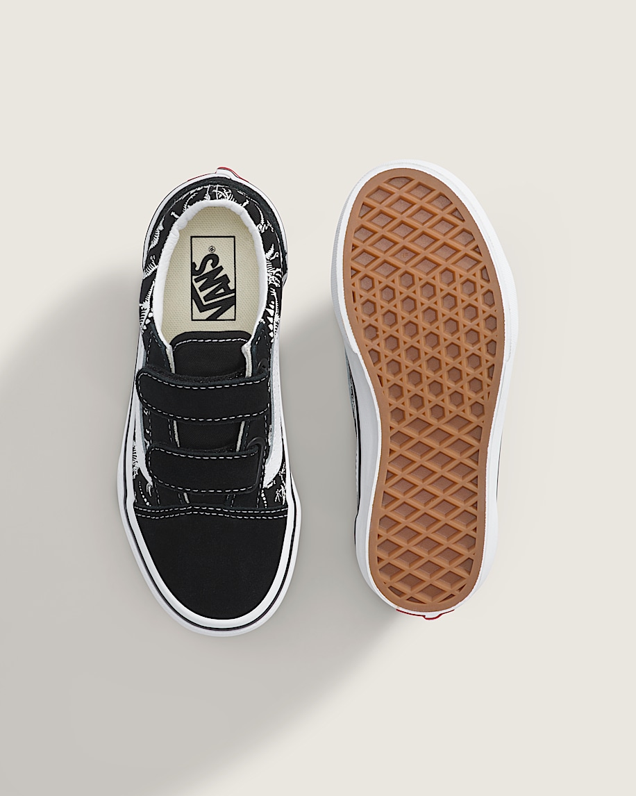 Little Kids Old Skool V Shoe VANS GlowintheDark  Black ALT3