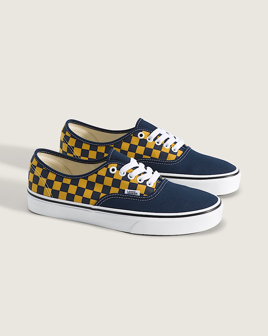 Authentic Shoe VANS Checkerboard Navy  Gold ALT1