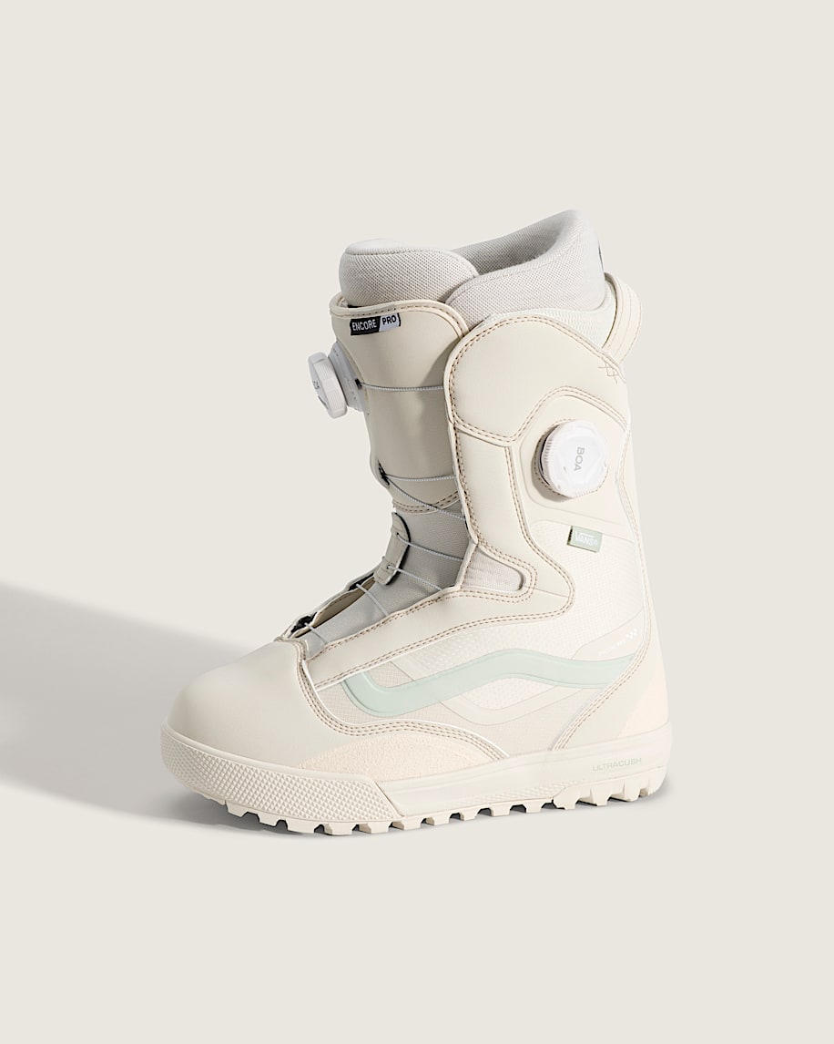 Womens Encore Pro 20 Snowboard Boot VANS Turtledove White HERO