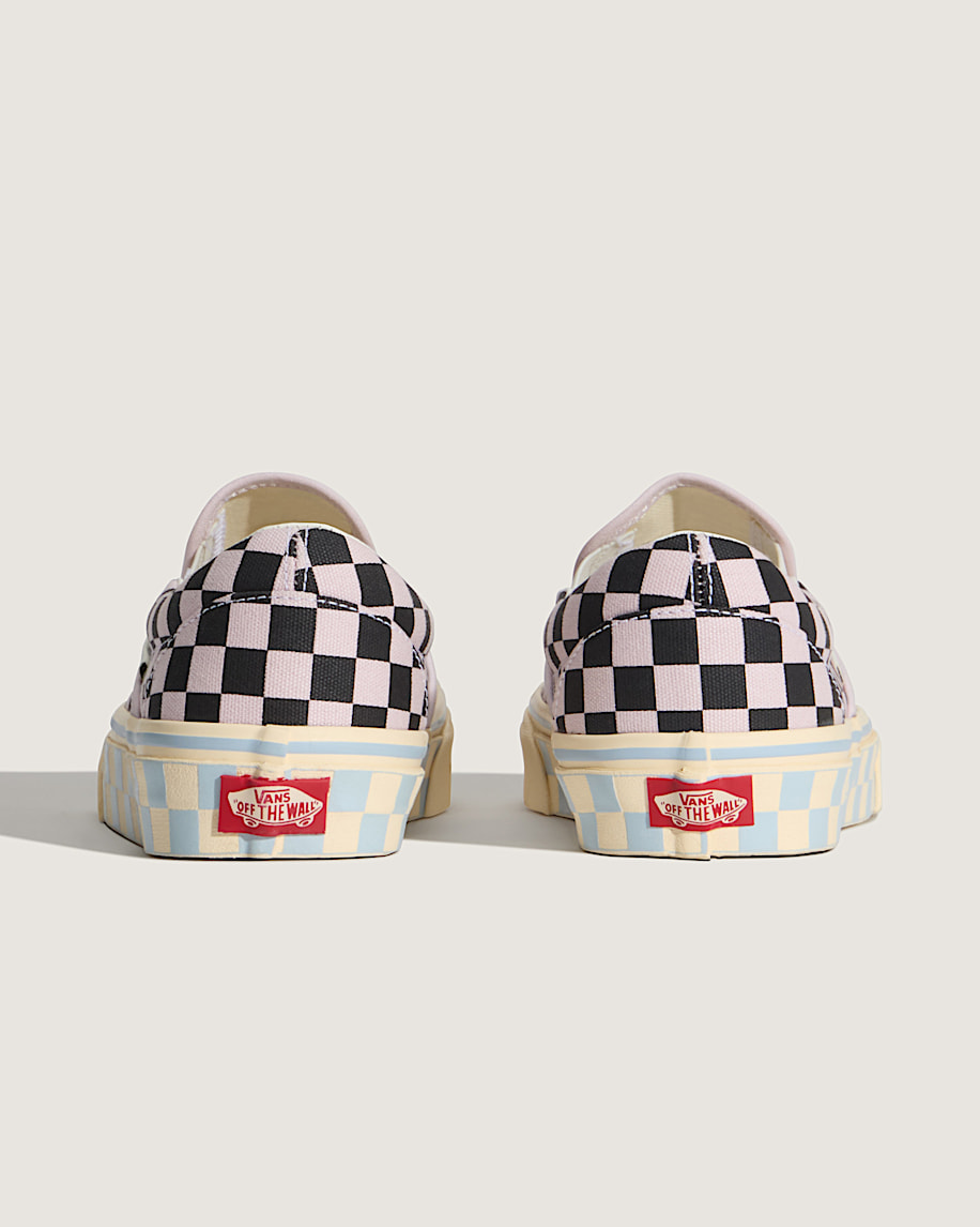 Classic SlipOn Checkerboard Shoe VANS Checkerboard Pale Petal Pink  Black ALT3