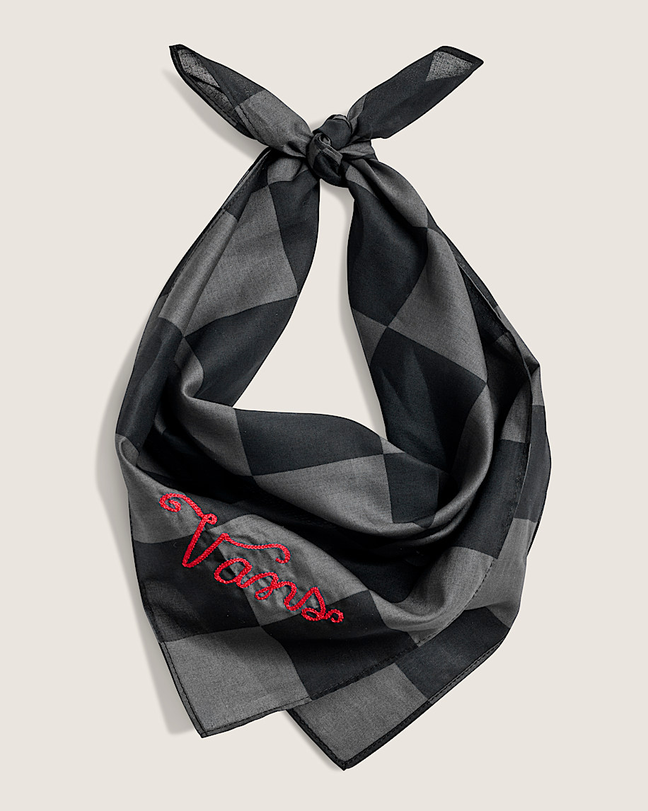 Waffle Shop Checkerboard Clash Bandana VANS Black  Charcoal Grey ALT1