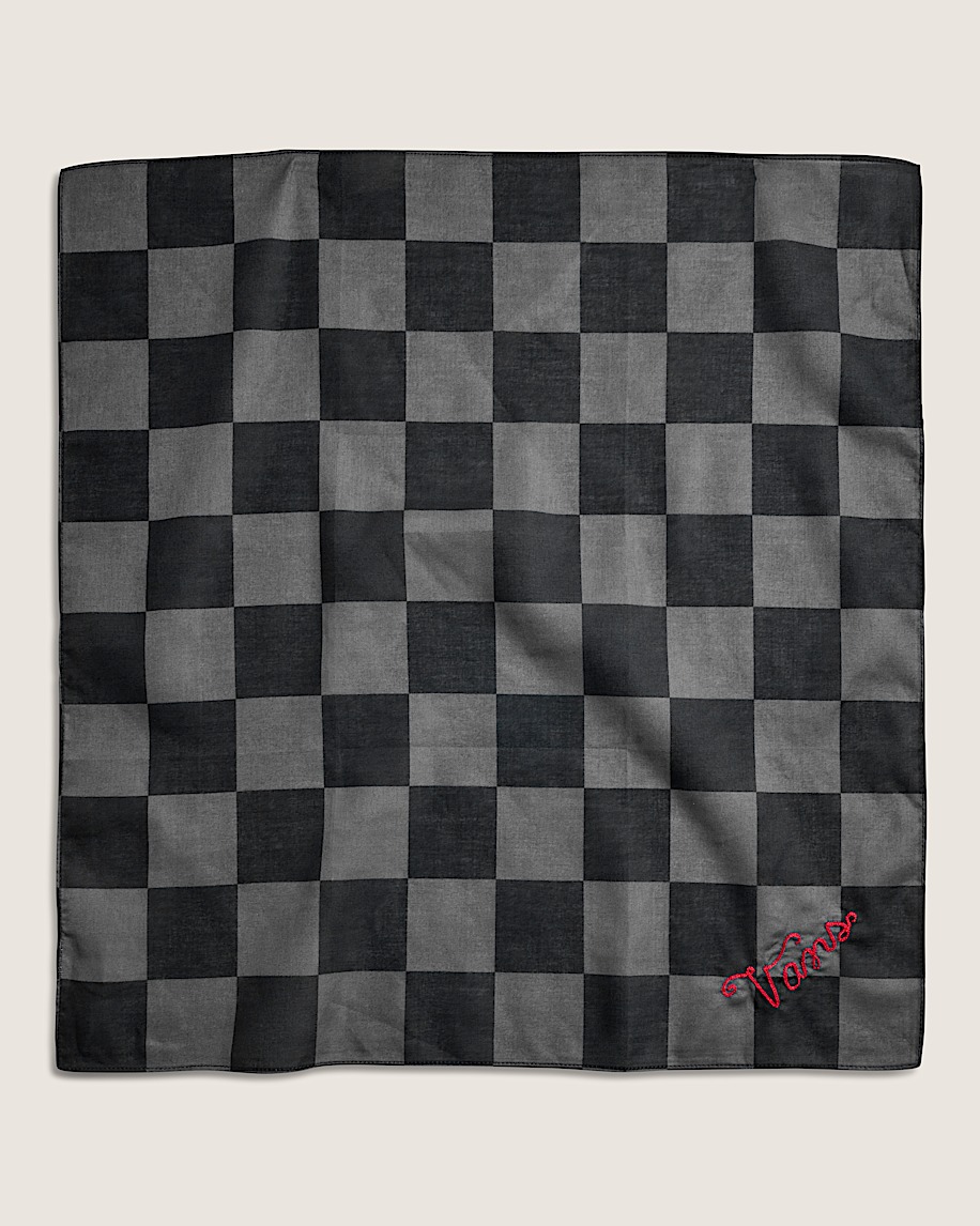 Waffle Shop Checkerboard Clash Bandana VANS Black  Charcoal Grey HERO