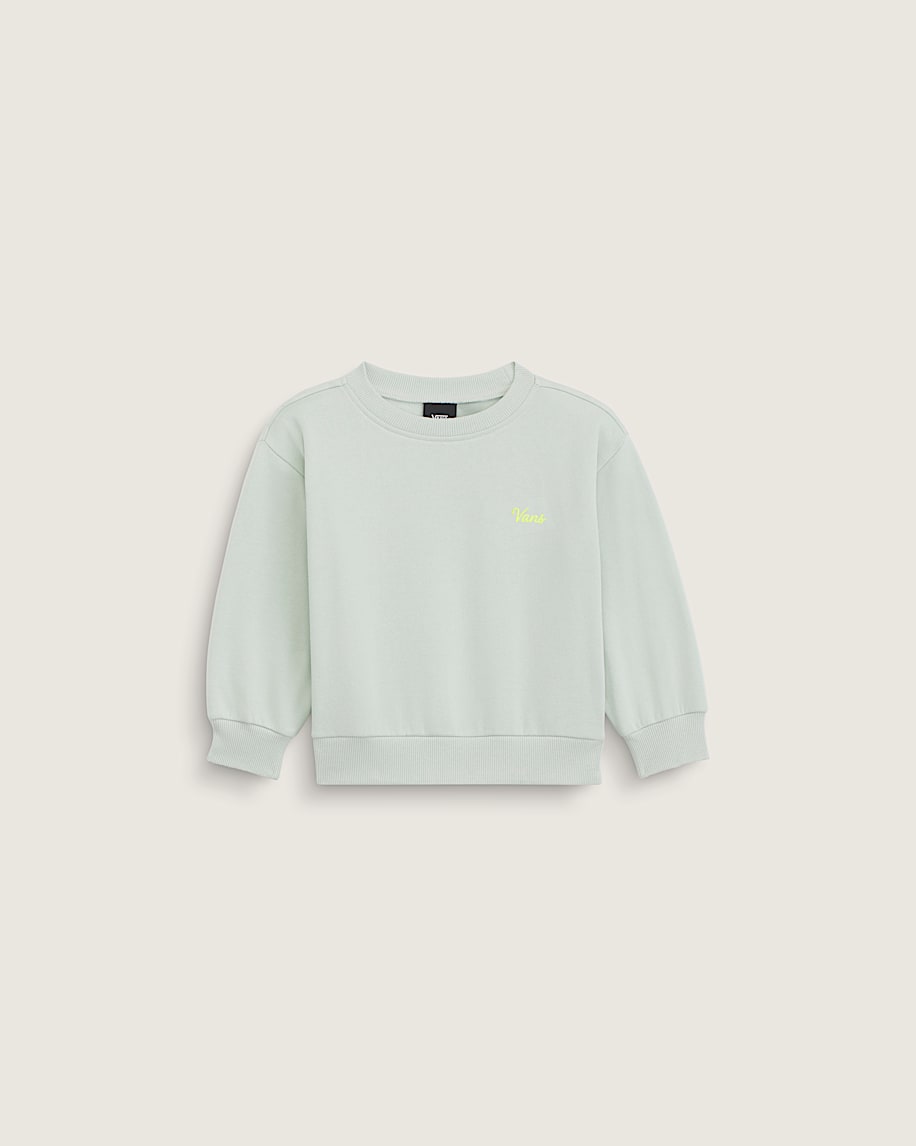 Little Kids Script Logo Crew Pullover VANS Dusty Mint Green HERO