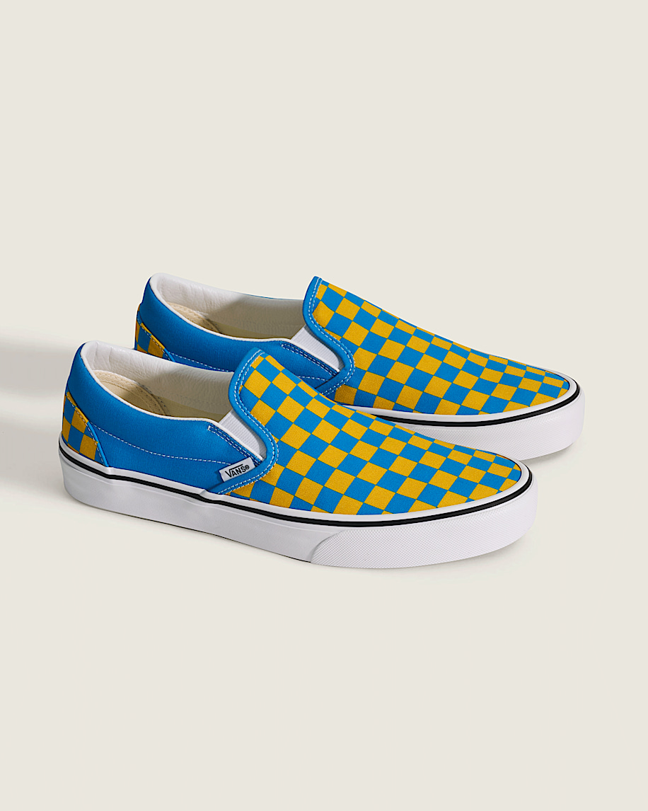 Game Day Classic SlipOn Checkerboard Shoe VANS Checkerboard Blue  Yellow ALT1
