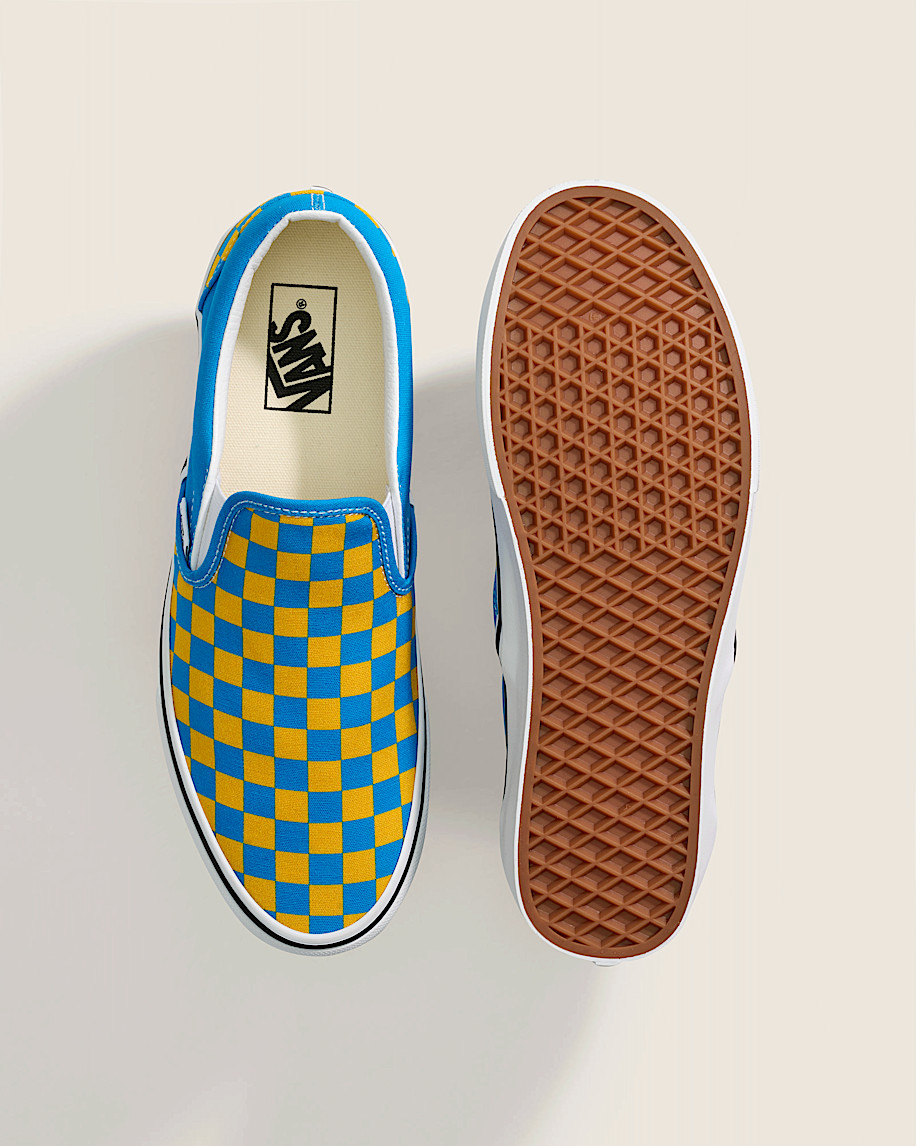 Game Day Classic SlipOn Checkerboard Shoe VANS Checkerboard Blue  Yellow ALT2